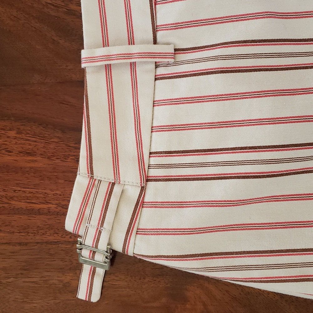 Vintage THE LIMITED Striped Cotton Skirt | Cream Coral Orange Brown | SIZE 6 - Picture 6 of 11